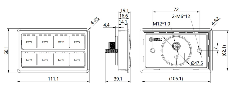 Construction machinery keypad SPM-KEYP-A12