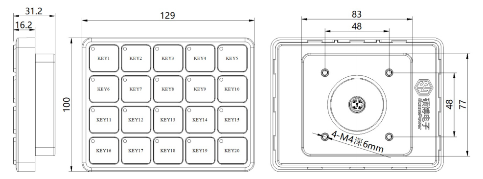 Construction machinery keypad SPM-KEYP-A20